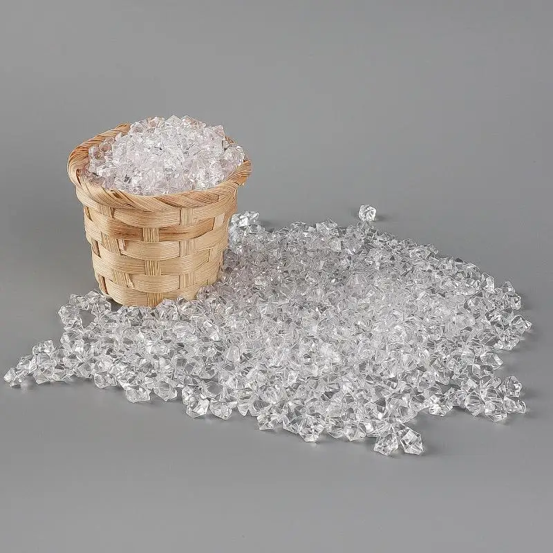 New 1 Set Mini Transparent Ice  Broken Ice Crystal Stones Ice Grains Simulation Props For Dollhouse Decoration Miniature Home