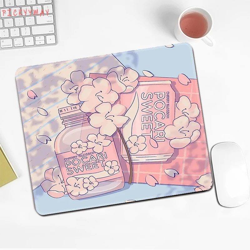 Leuke Roze Mousepad Kantoor Accessoires Laptop Kleine Muis Pad Computer Tafel Matten Kawaii Pc Tapijt Bureau Mat 18X22cm Overlock Deskpad