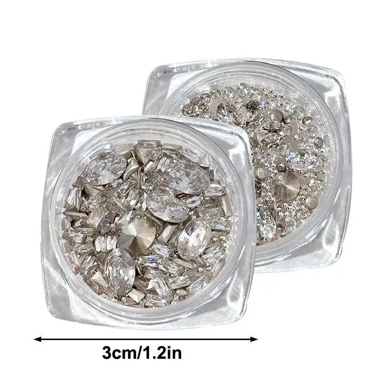 ✰✪Flat Back Heart Shaped   Box for Nail Art Beautiful DIY Nail Accessories Set