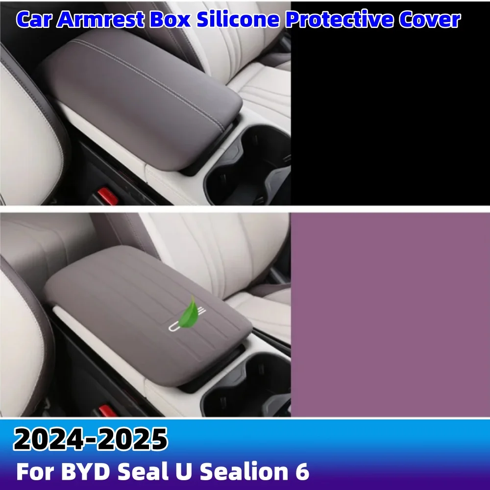 

For BYD Seal U Sealion 6 2024 2025 Car Armrest Box Silicone Protective Cover Center Control Interior Armrest Pad Accessories