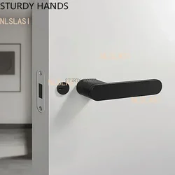 Bedroom Silent Magnetic Suction Door Lock Zinc Alloy Security Door Locks Indoor Wooden Door Handle Lockset Furniture Hardware