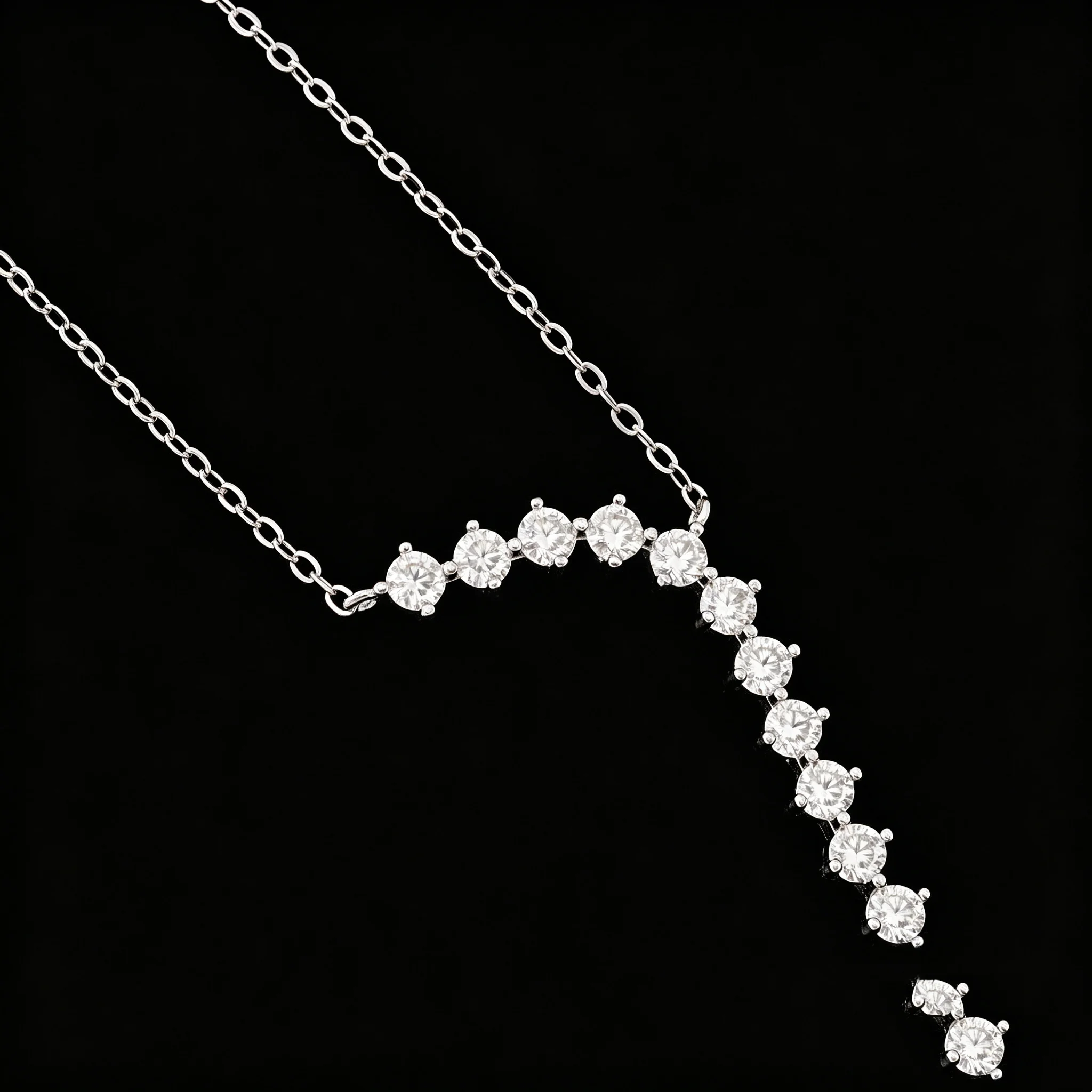 Total 1.1CT Moissanite Necklace Sterling Silver 925 Durable Pass Diamond Tester Wedding Gift for Women Bridal Party Jewelry Gift
