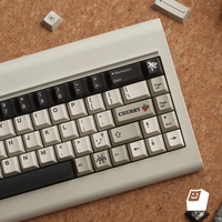 FBB Retro Keycaps TVS Black Alert PBT Sublimation Thickened 1.7mm Customized Mechanical Keyboard Red Alert