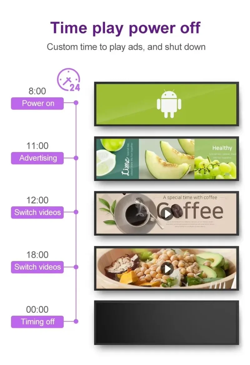 10.1 23.1 38-inch wall-mounted digital advertising screen stretch stick LCD display