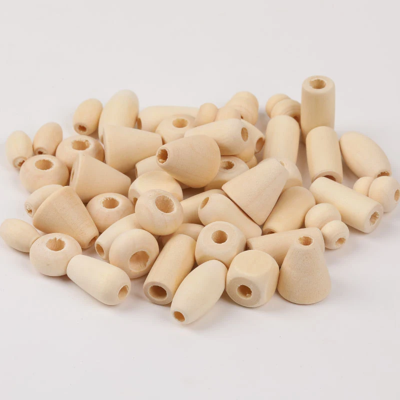 100Pcs Oval Natural Wooden Loose Spacer Beads For DIY Handmade Bracelet Necklace Jewelry Making Accessories Materials