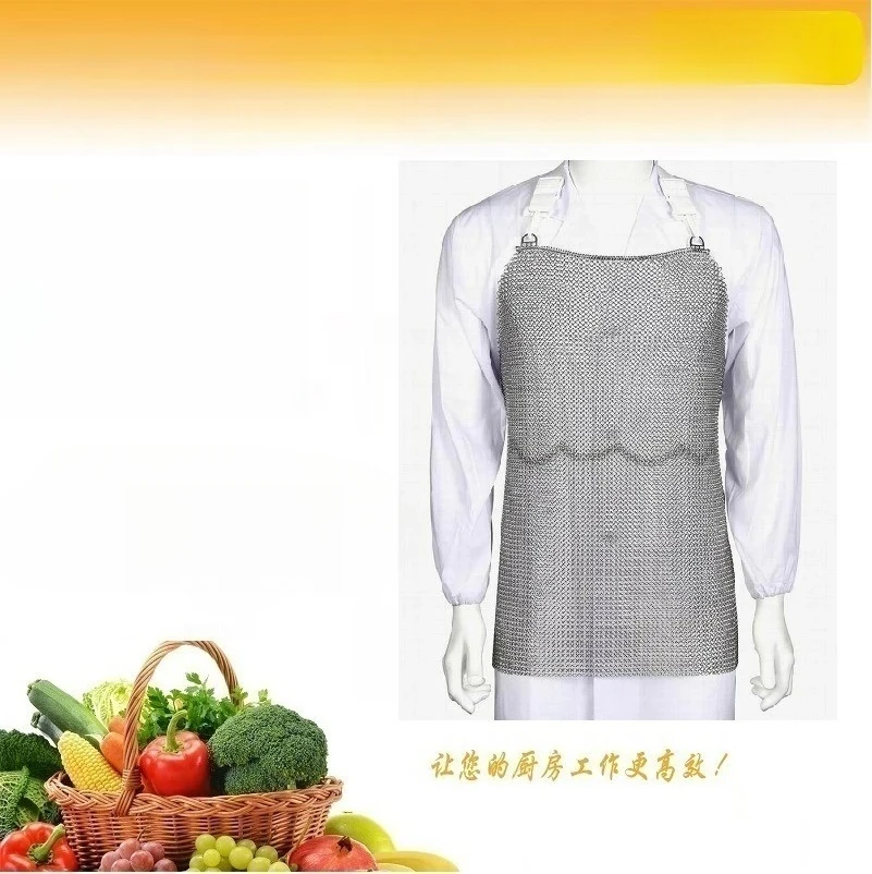 Extended stainless steel cut-proof apron, slaughter apron, wire apron, metal apron