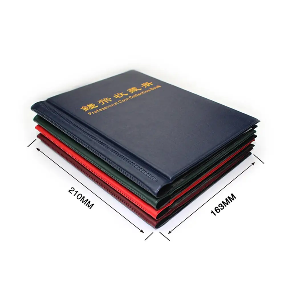 Coin Collection Album Large Size Red Imitation Leather Coins Organizer for Coin Collectors Exchange