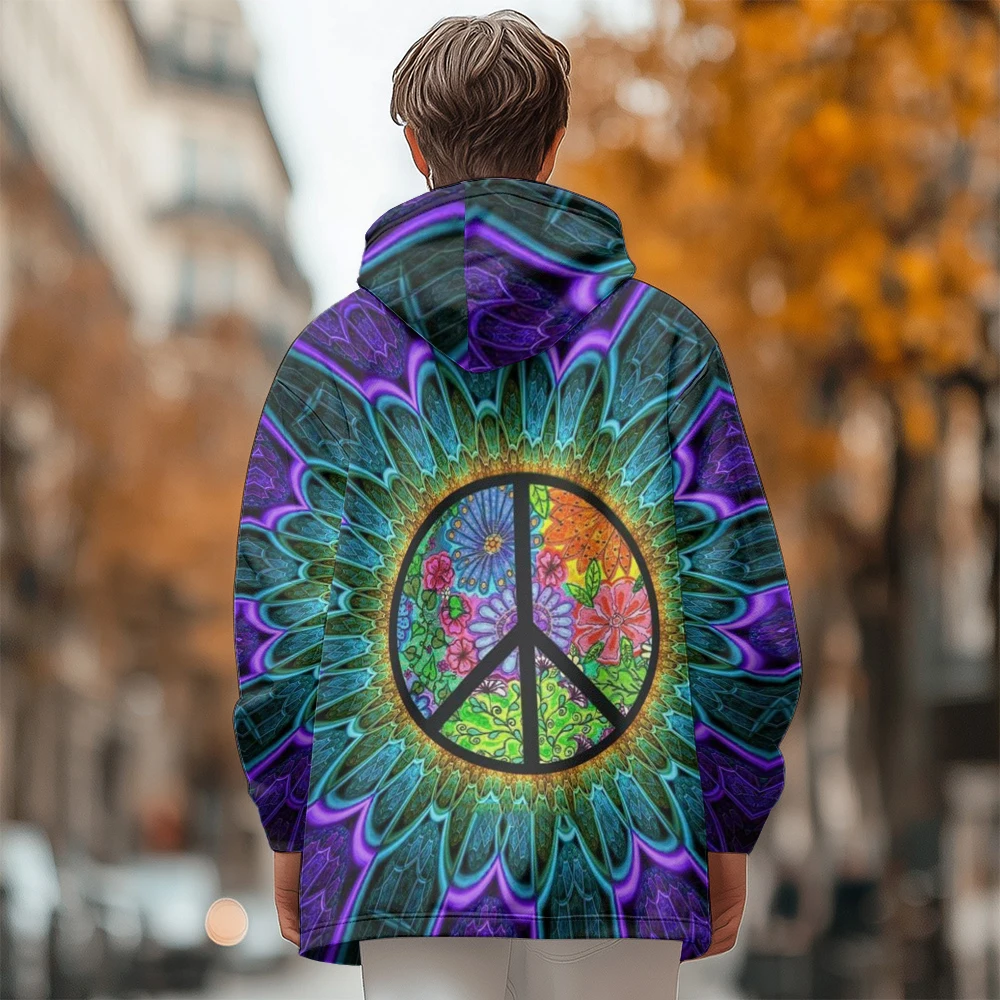 Man winter clothing, New in Down Coats, Flowers contrast colors graffiti cotton-padded jacket clothing, feather pocket zipper