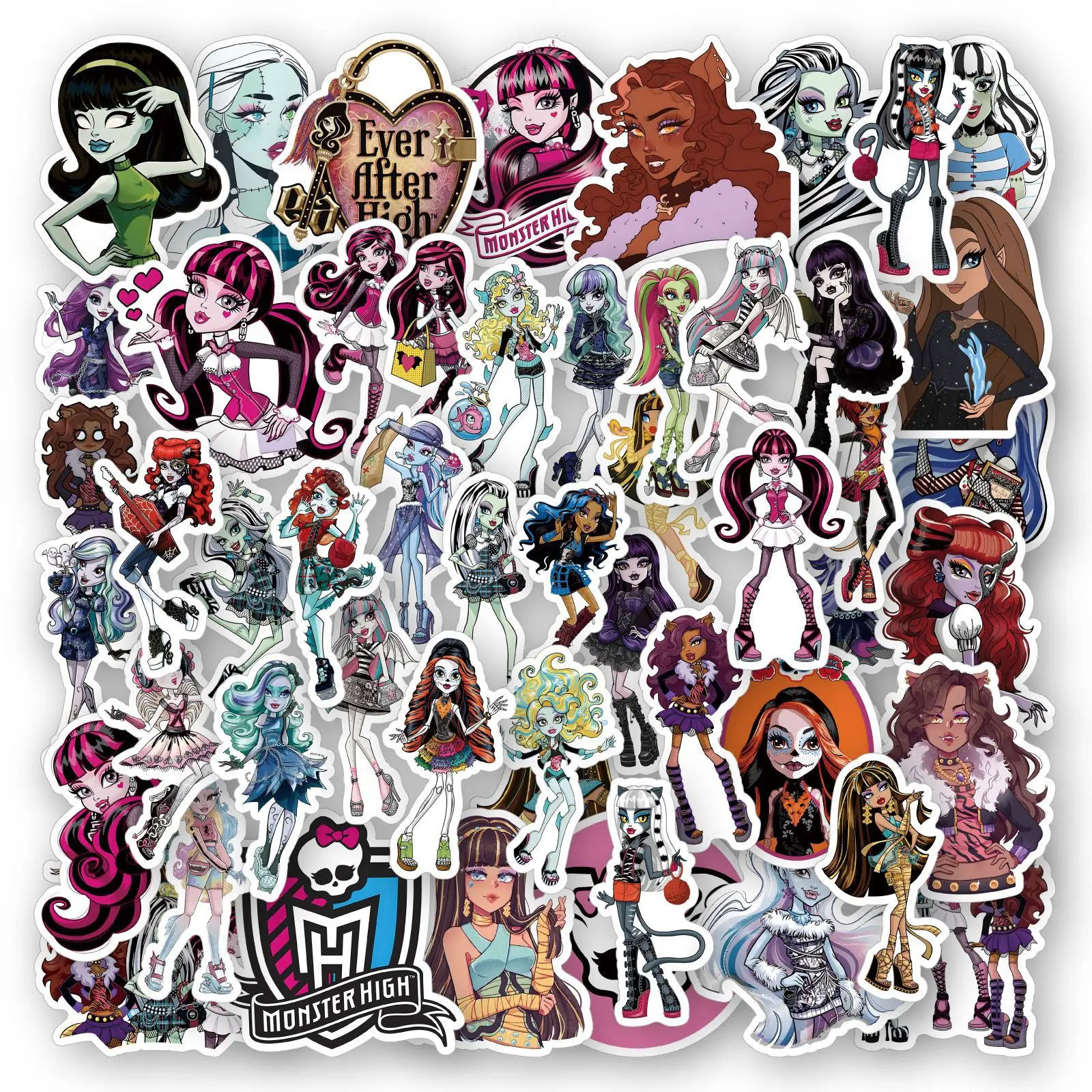 10/30/50PCS Monster High School Stickers Anime Graffiti Decals Girl Kids Toy DIY Suitcase Notebook Phone Laptop Cartoon Sticker