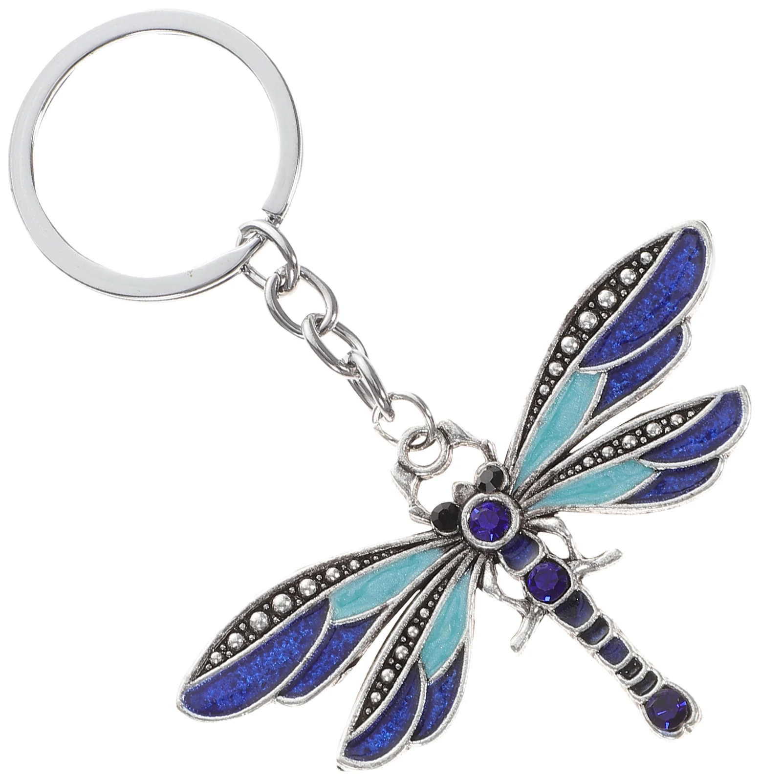 Rhinestones Dragonfly Keychain Child Chains Hummingbird Decor Custom Zinc Alloy for Women