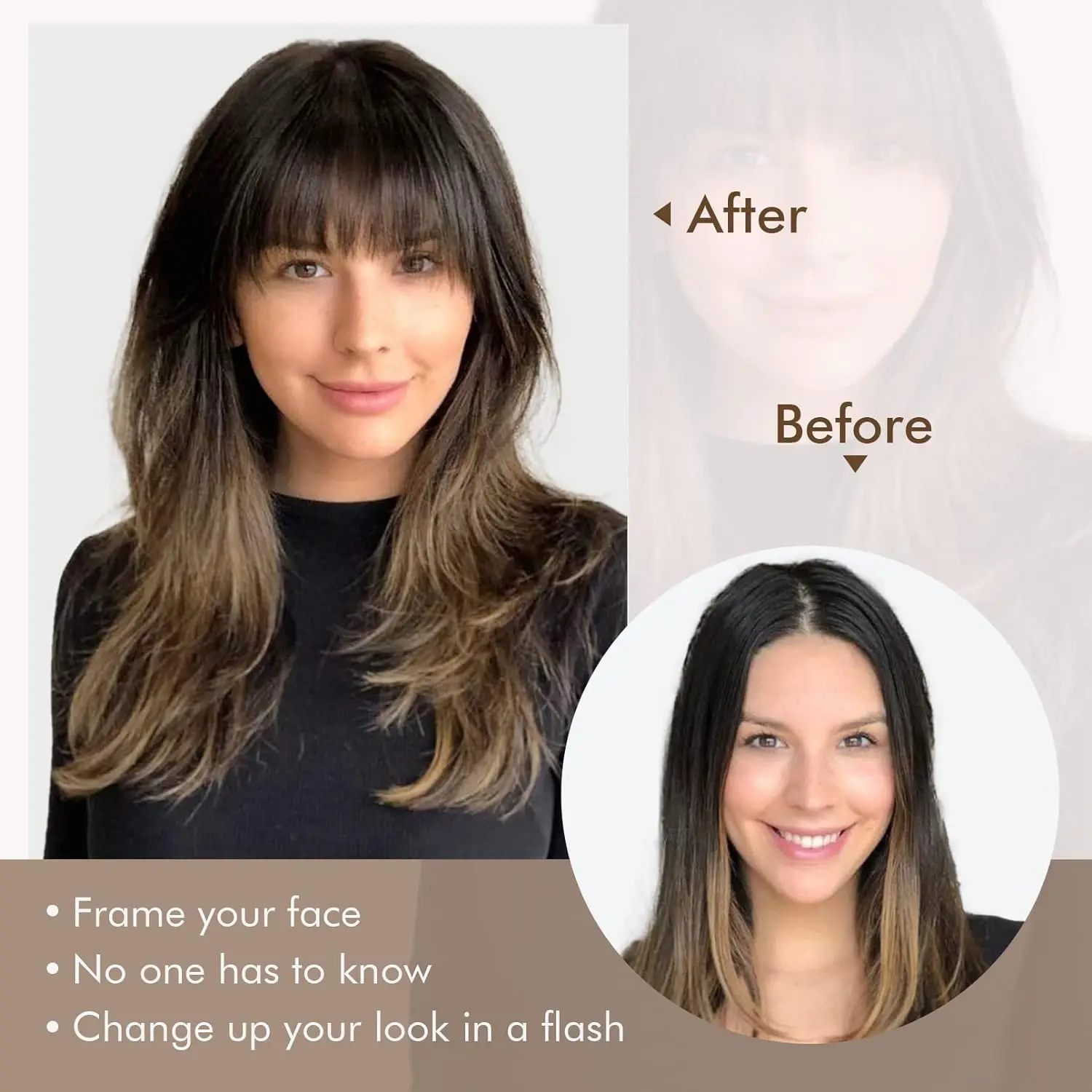 Clip in Bangs Hair Pieces French Thick Bangs Clip in Bangs Natural Color Fringe with Temple Real Human Hair for Women Easy Wear