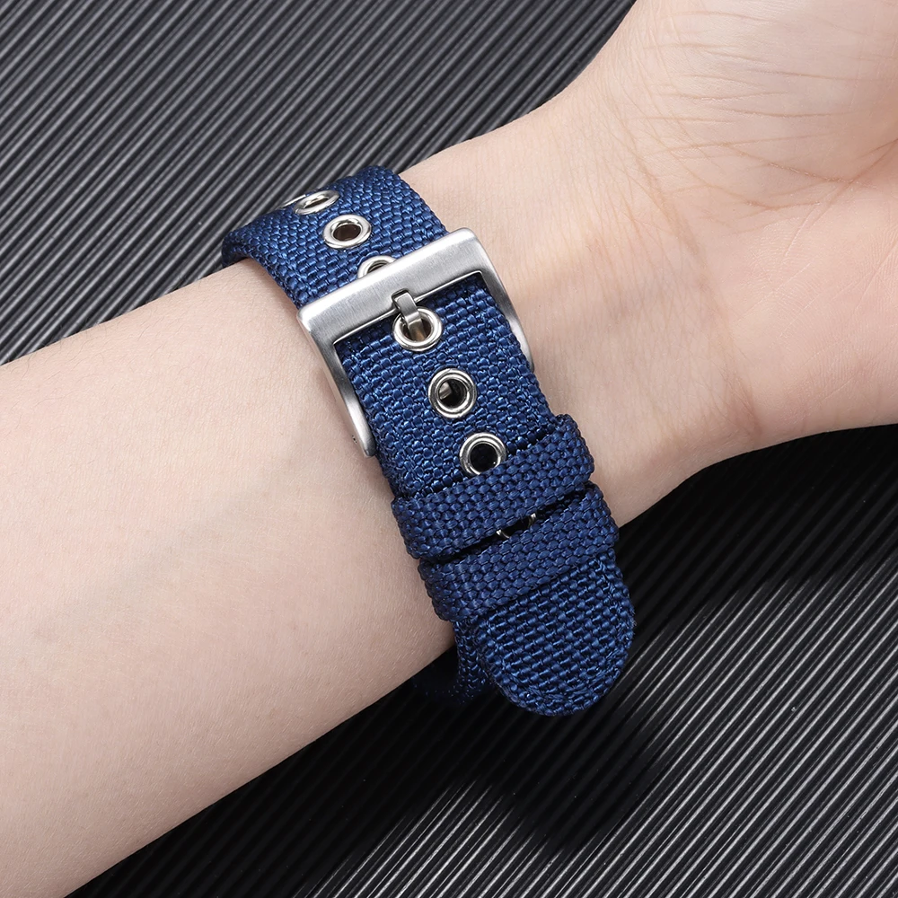 18mm 20mm 22mm High Quality Nylon Canvas Watch Strap Quick Release Sport Bracelet for Seiko for Samsung Galaxy Watch42 46mm Band