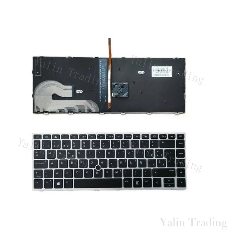 Teclado retroiluminado en español XX+ con marco plateado para HP ZBook 14u G5 14u G6, Original, genuino, completamente probado, certificado, Compatible