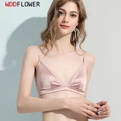 Women Silk Bra 93% Mulberry Silk 8% Spandex Lining 3/4 Cups Everyday wear Bra 2022 Underwear Pink Intimates TA001