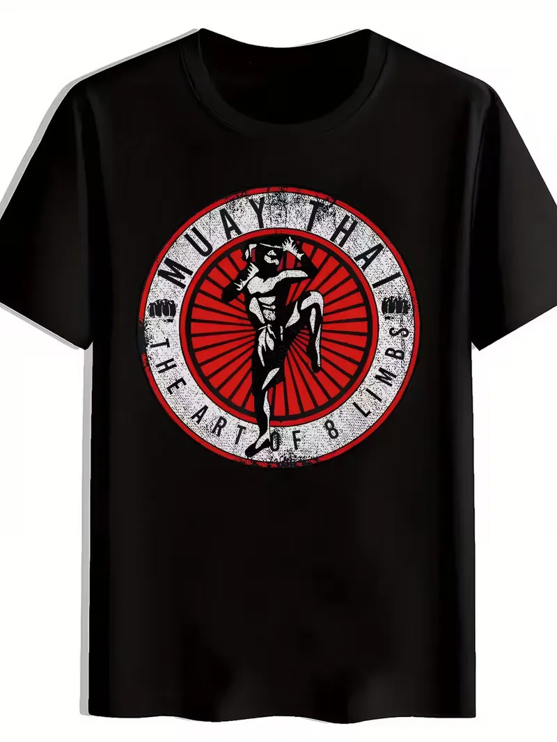 

Muay Thai Graphic T-Shirt] Lightweight Breathable Polyester Men's Muay Thai Grap