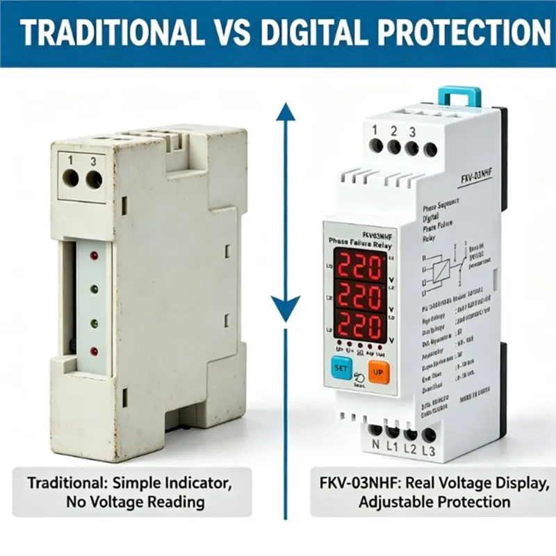 ABMH-DSP FKV-03NHF Voltage Protection Relay Module Phase Failure And Phase Sequence Detection Functionality