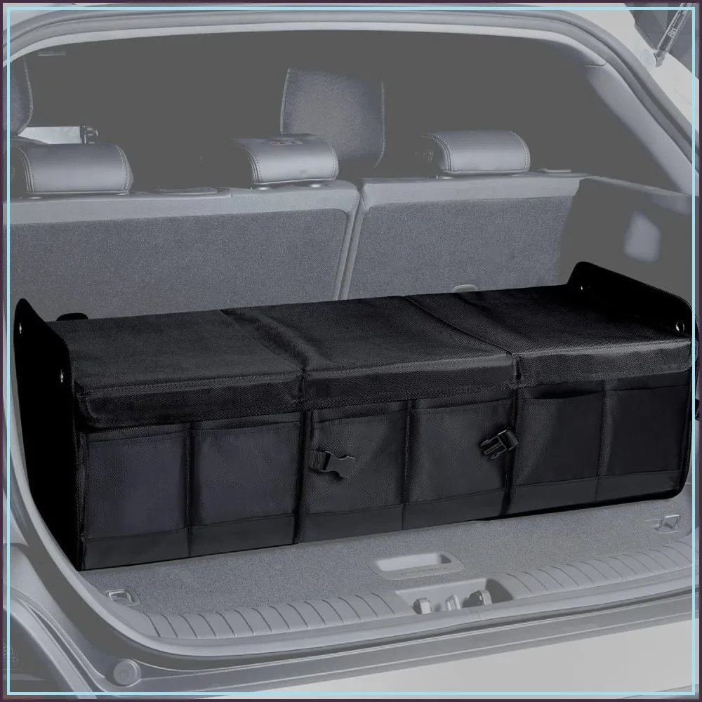 

Extra-Large 114L Collapsible Cargo Organizer for SUVs, Trucks & Large Cargo Areas, 1680D Trunk Organizer with Lid, Rigid PP Panels, Water-Repellent, Anti-Sag Design