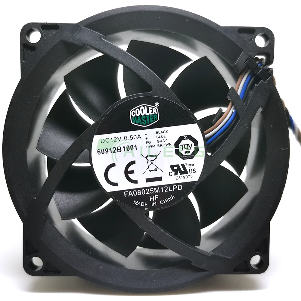 Imagem -04 - Ventilador de Refrigeração para Coolermaster Fa08025m12lpd Dissipador de Calor 4pin 12v 0.50a 804057001 80x80x25 mm Novo