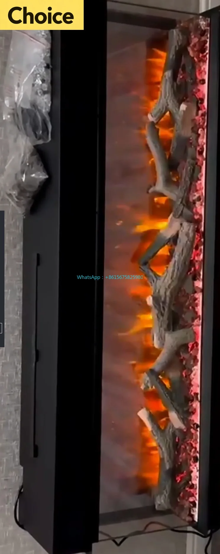 Landscape Linear Electric Fireplace – Recessed Wall Mount Heater for Home