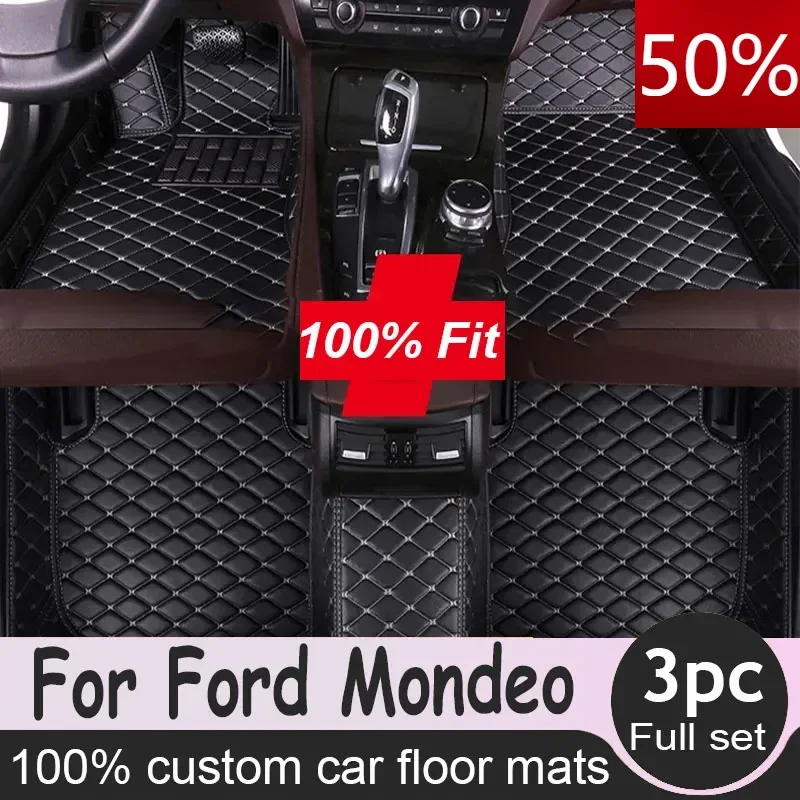 Luxury Car Floor Mats For Ford Mondeo Taurus MK5 2023 2024 2025 Waterproof Foot Pads Floor Mats Carpets Car Accessories Interior