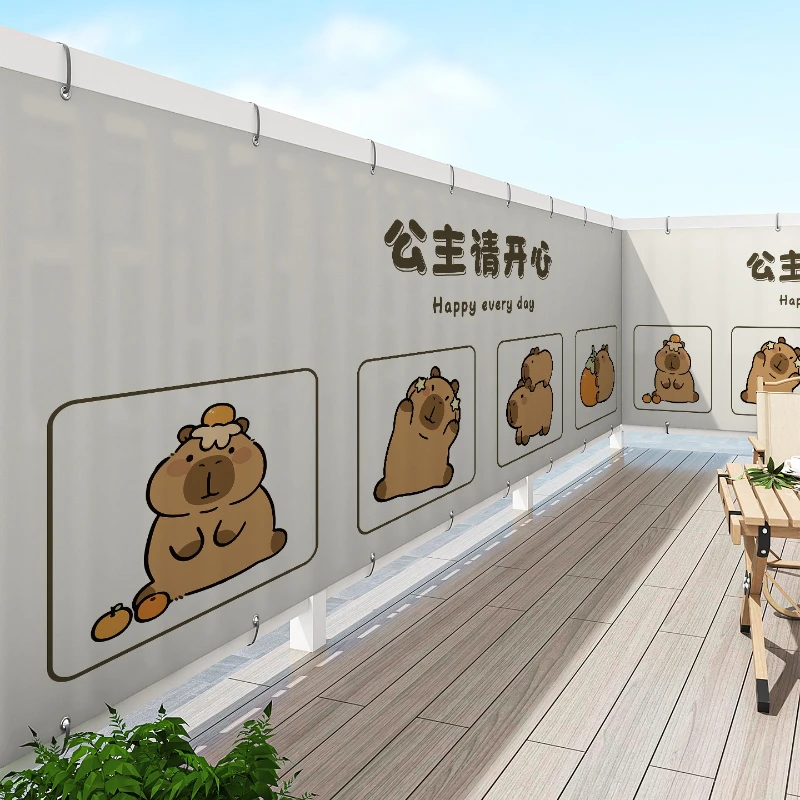 

Terrace fence privacy shade waterproof shade cloth courtyard staircase railing peep cloth outdoor rain protection artifact