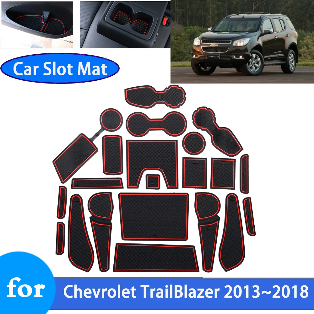 Anti-Slip Gate Slot Mat For Chevrolet TrailBlazer 2 RG 2013~2018 2017 Car Interior Accessories Non-slip Door Mats Coaster 20PCS