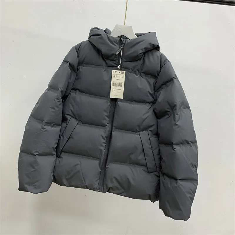Women\'s Hooded Down Jacket 2022 Winter Duck Down Filling Thicking Loose Warm Solid Color Korean Casual Short All-match Coat