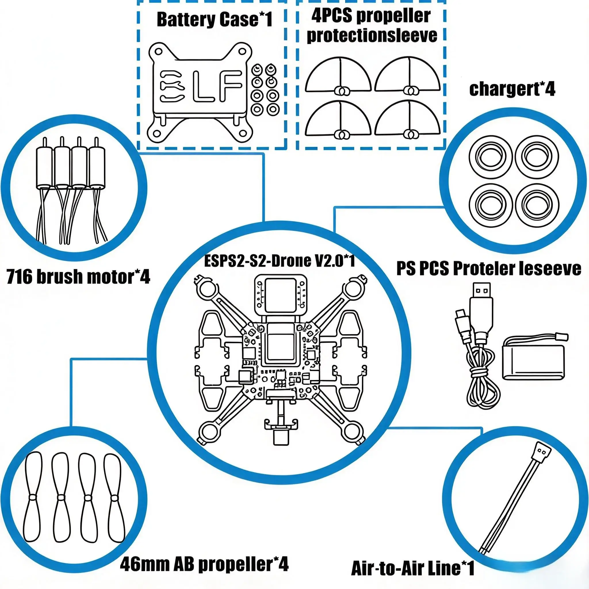 Happy ESP32-Drone V2.0 Flight Control Open Source Quadcopter ESP-Drone Drone Model Wifi Remote Control Crazyflie