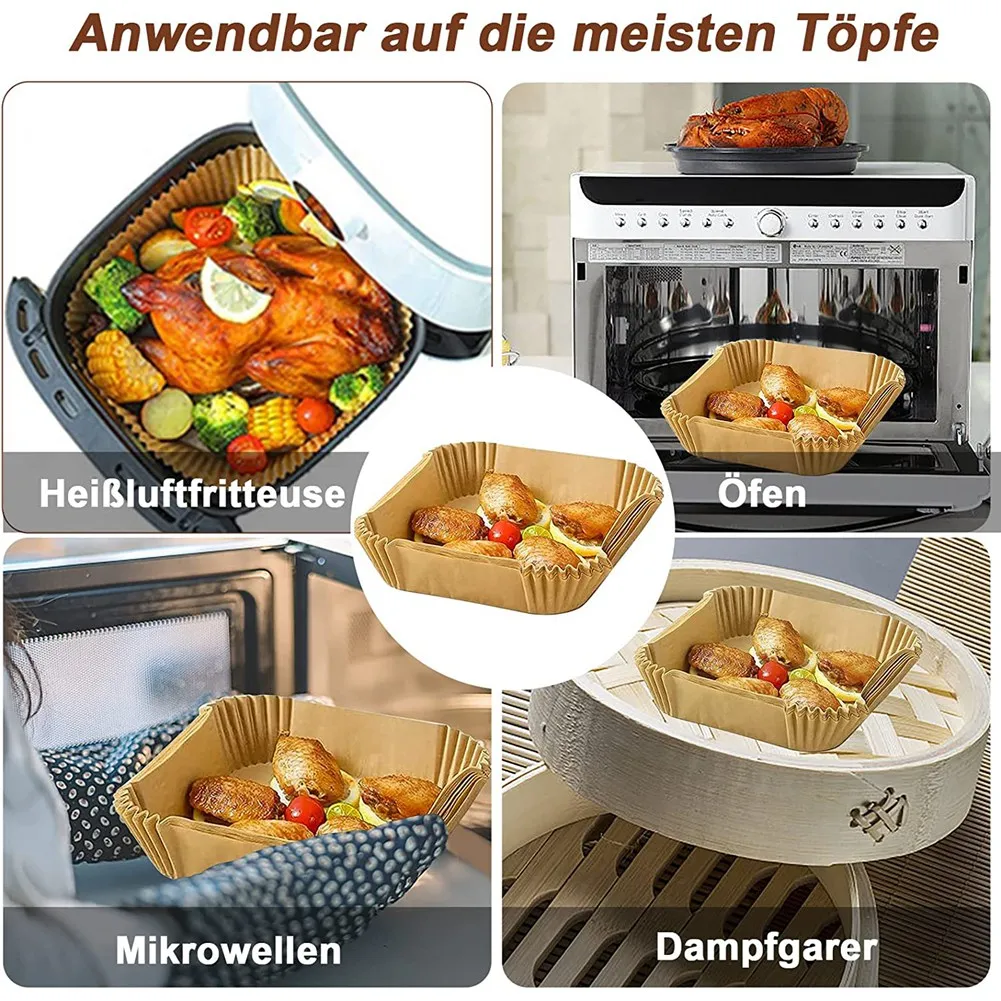 Papier de cuisson pour friteuse à air chaud, papier de cuisson pour friteuse à air chaud, papier antiadhésif pour poulet, papier étanche, paquet de 100, 20 cm