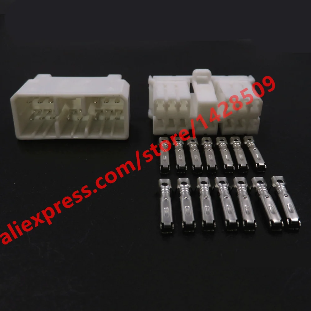 1 Set 14 Pin 173852-1 368508-1 Car Oxygen Sensor Wire Cable Harness Electrical Socket Plastic Housing Unsealed Connector