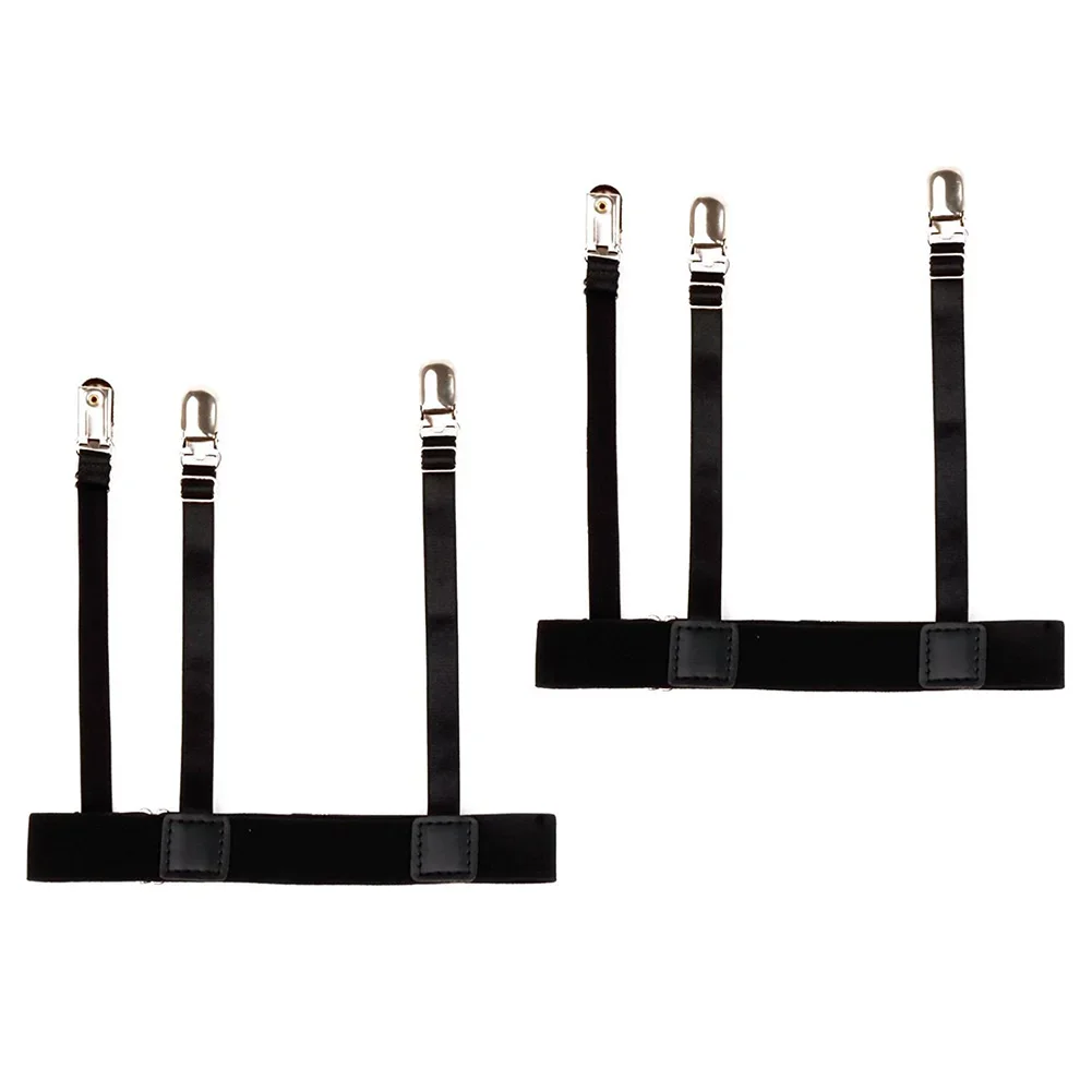 Men's Adjustable Elastic Shirt Stays with Locking Clamps