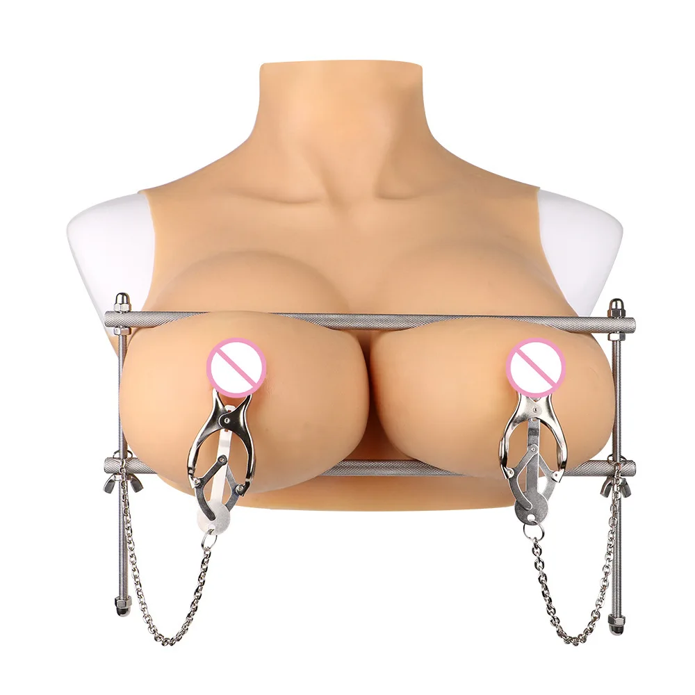 Female Breast Bondage Stimulation Metal Clamps Chest Compression Device Clamps SM Body Restraint Chest Pressure Massage Play Toy