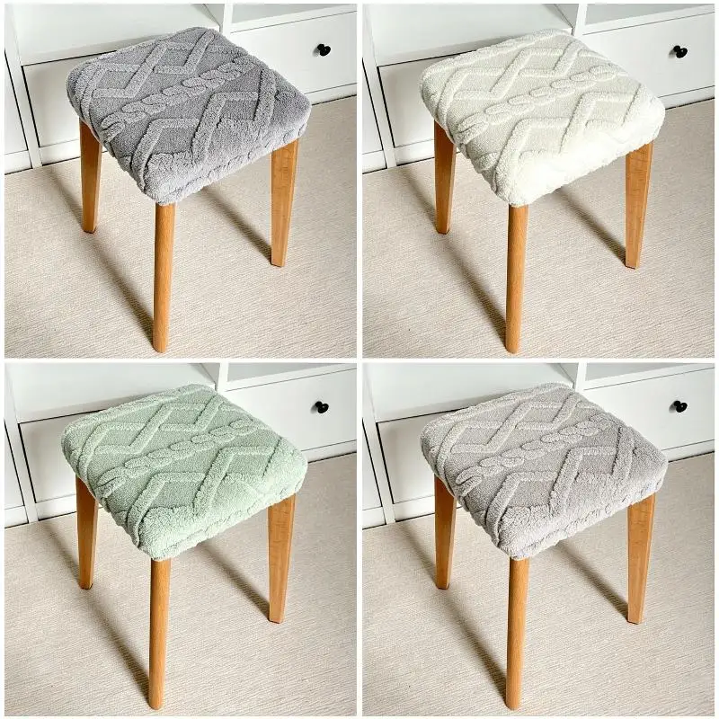 New Square Stool Cover Elastic Home Table Slip cover Office Dining Table Solid Wood Chair Cover Modern Removable Washable