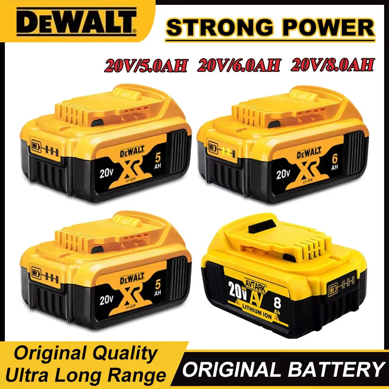 

Dewalt оригинальный аккумулятор 20 В 5 Ач 6 Ач 8 Ач DCB606 DCB205 DCB206 DCB209 DCB182 аккумулятор для электрических инструментов