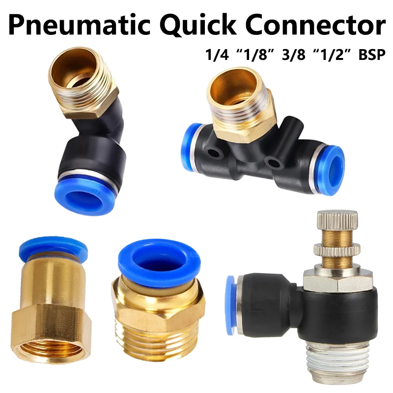 

20/50PCS 1/4" 1/8" 3/8" 1/2"Male Pneumatic Quick Fitting Air Connector PCF PC PL SL PB Thread 4mm-12mm Hose Tube Pipe Coupler