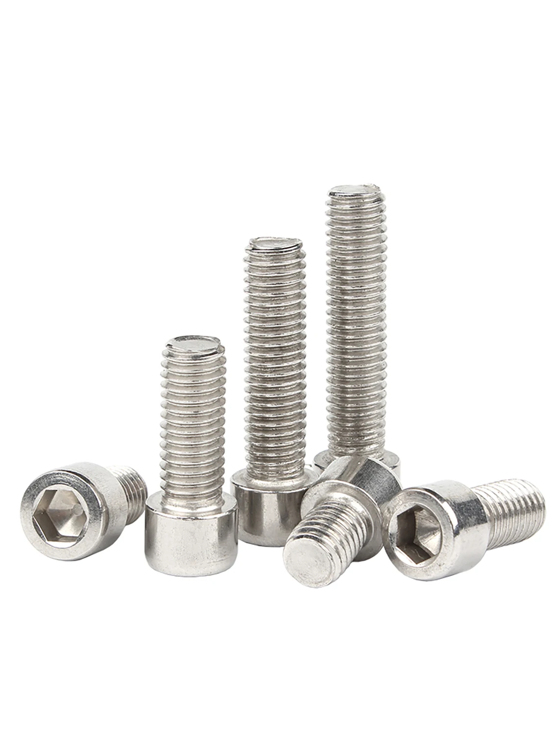 10/20/50PCS M3 M4  201 Stainless Steel Flat Hexagonal Socket Head Screw Hexagonal Furniture Cup Head Screw Length 6-50mm