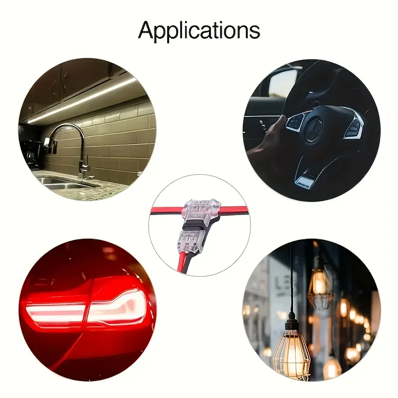 5/10/20Pcs Wire and Cable Snap-In T2 Connectors, No Welding, No Stripping, Quick Terminal Connection, Automatic Plug Electrical Accessories