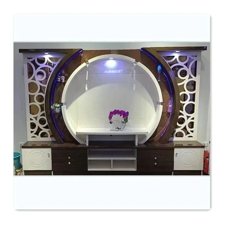 Simple Nordic TV cabinet storage display function overall combination TV cabinet