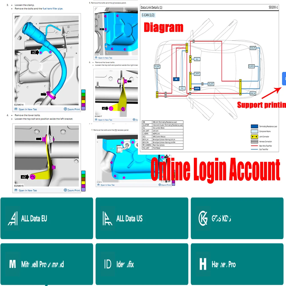 2026 Alldata US EU Online Login Account Full Version Wiring Diagrams Repair Software All Data Workshop Repair Essential Tool