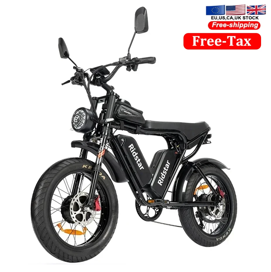 Ridstar Q20 VTT électrique 2000W 52V 40AH étanche puissant double moteur 20*4.0 pneus larges pour vélos électriques adultes