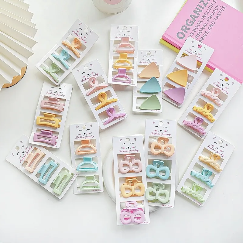 Hot Selling Frosted Candy Color Small Clip Set High Ponytail Fixed Artifact Children's Hair Clip Bangs Broken Hair Clip