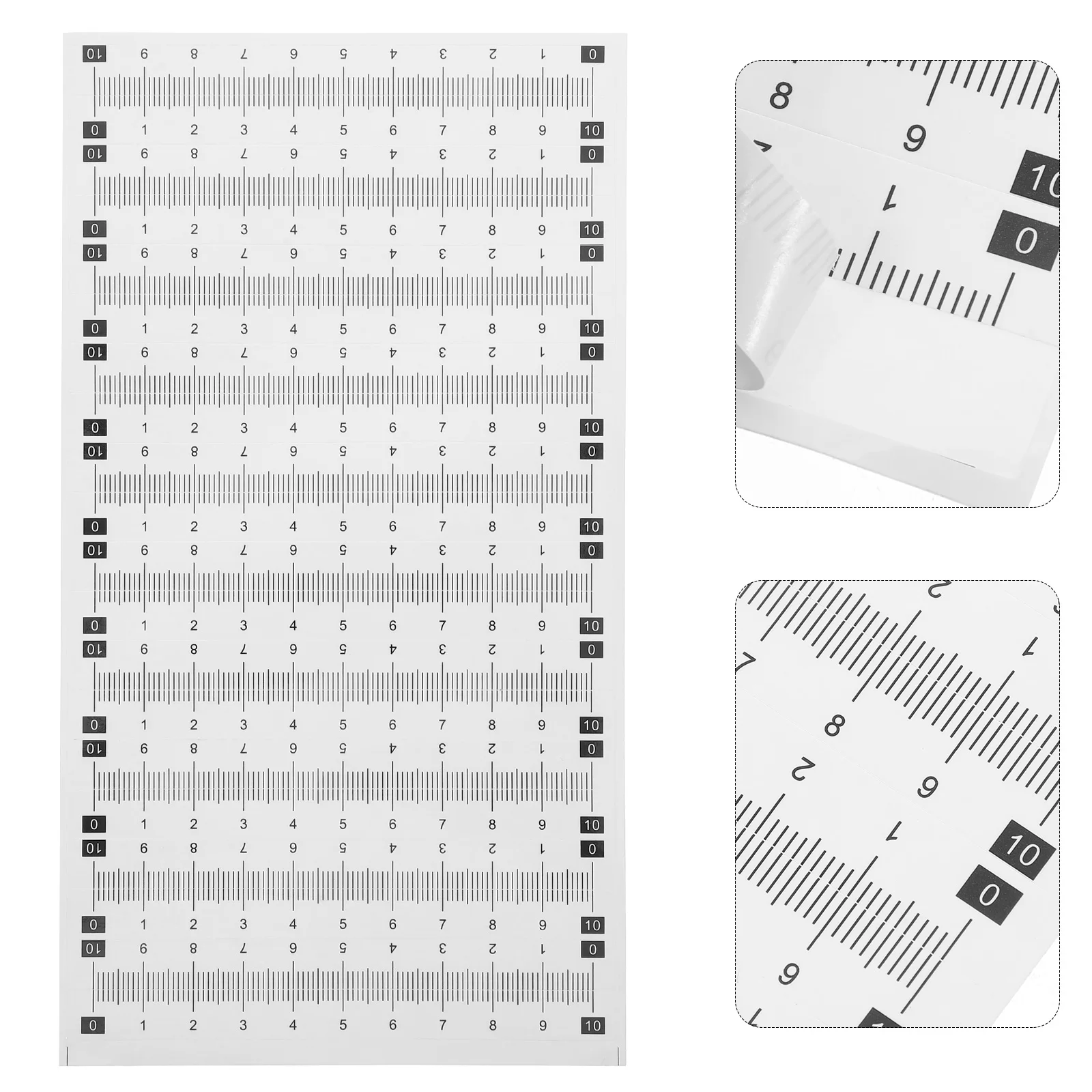 

20 Sheet Scale Sticker Diameter Tape Fish Measuring Bow Sight Adhesive Pvc Site Fingerprint Ruler for Boat