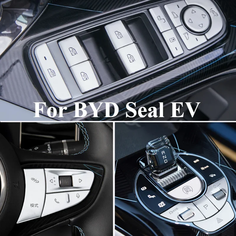 

Наклейка на внутреннюю кнопку для BYD Seal EV Honor Edition, металлическая наклейка на руль, специальный декоративный модифицированный центральный контроль