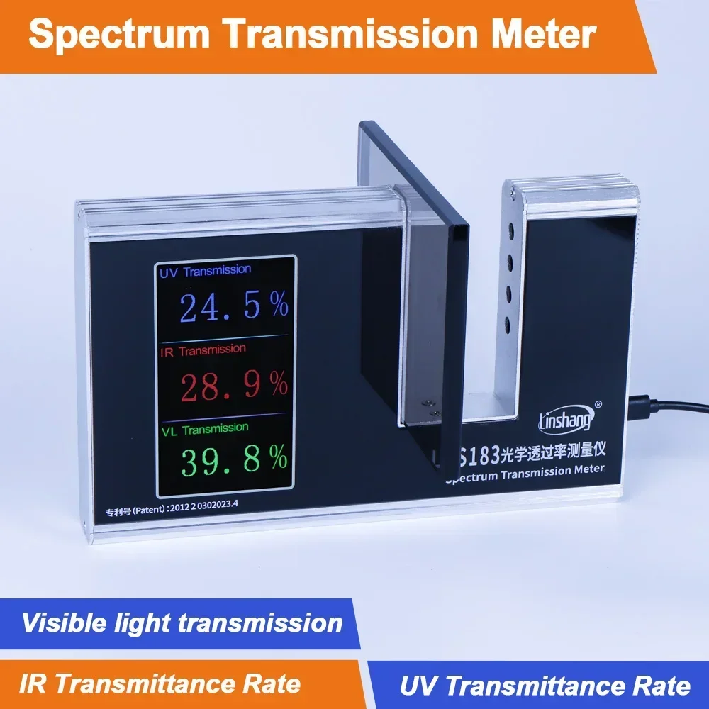 RTS LS183 Transparent Materials VLT 365nm UV 940nm IR Light Transmittance Meter 47mm Slot Glass Film Transmission Meter