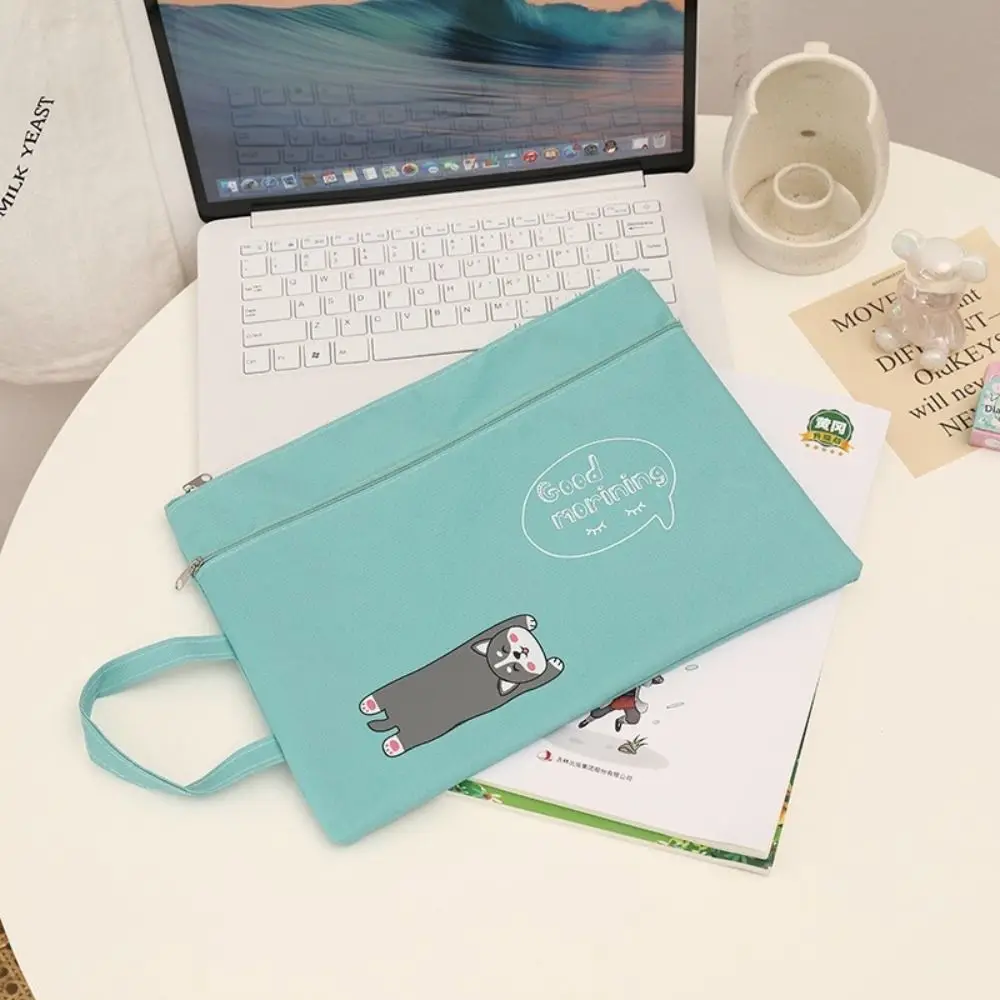 

Cute Double Layer A4 File Folder Handheld Cartoon Test Paper Storage Folder Waterproof Creative File Organizer