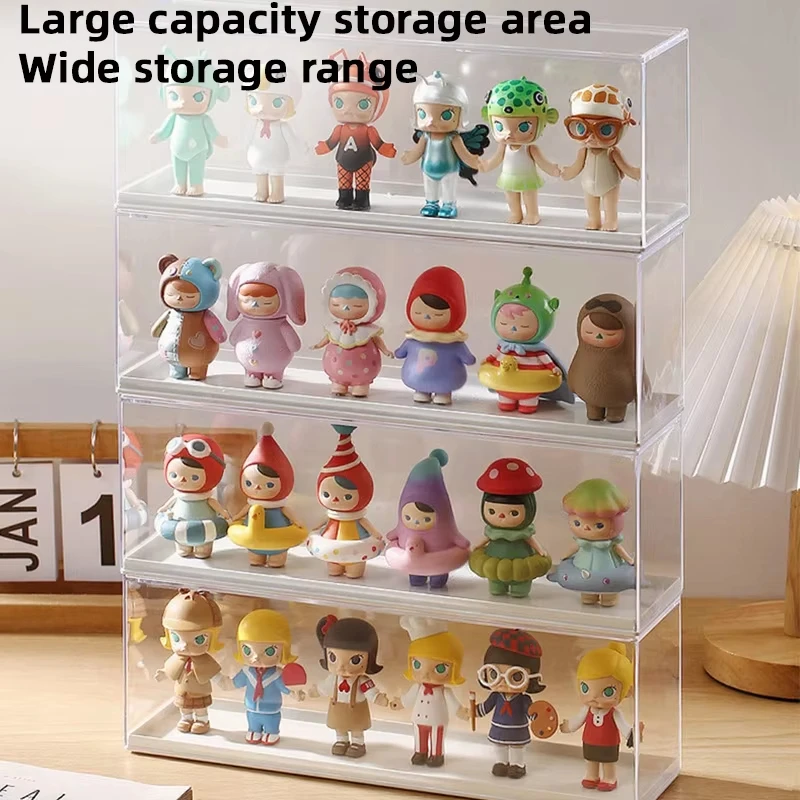 Solid-Color Toy Storage Display Stand Acrylic Display Box Dust-Proof Simple Transparent Cabinet Doll Tabletop Storage Box