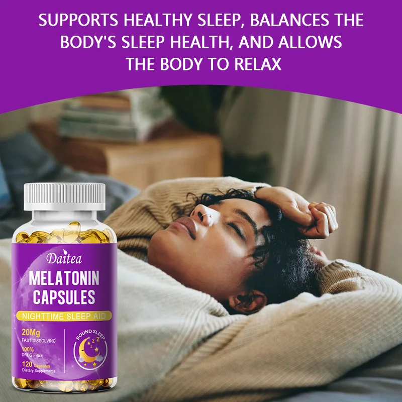 Melatonin 20 Mg Quick Dissolve 120 Capsules | Nighttime Sleep Aid for Better Sleep, Vegan, Non-GMO, Gluten Free