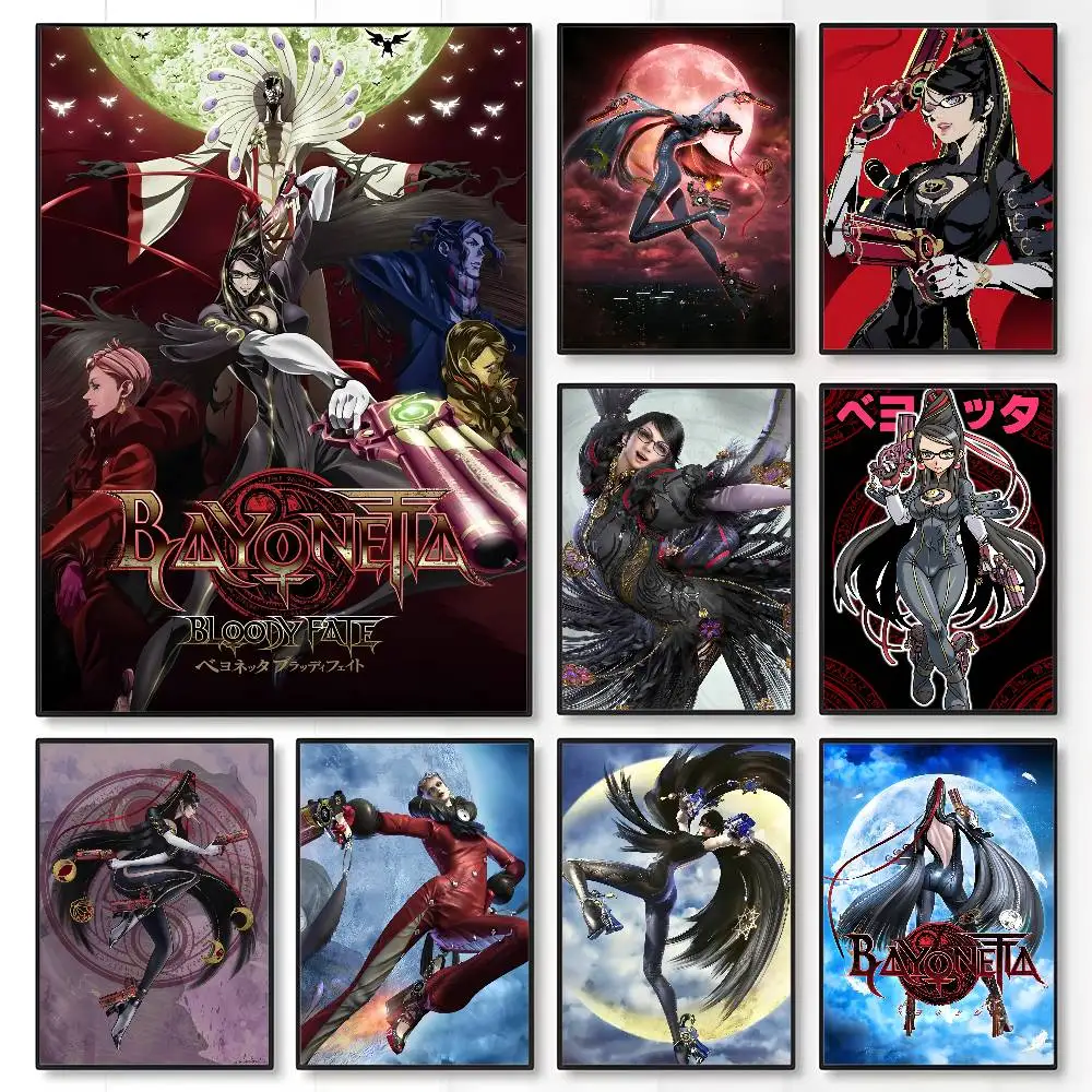 Póster clásico de Bayonetta 3, impresión artística de pared adhesiva, impermeable, para el hogar, sala de estar, Bar, decoración estética, 1 ud.