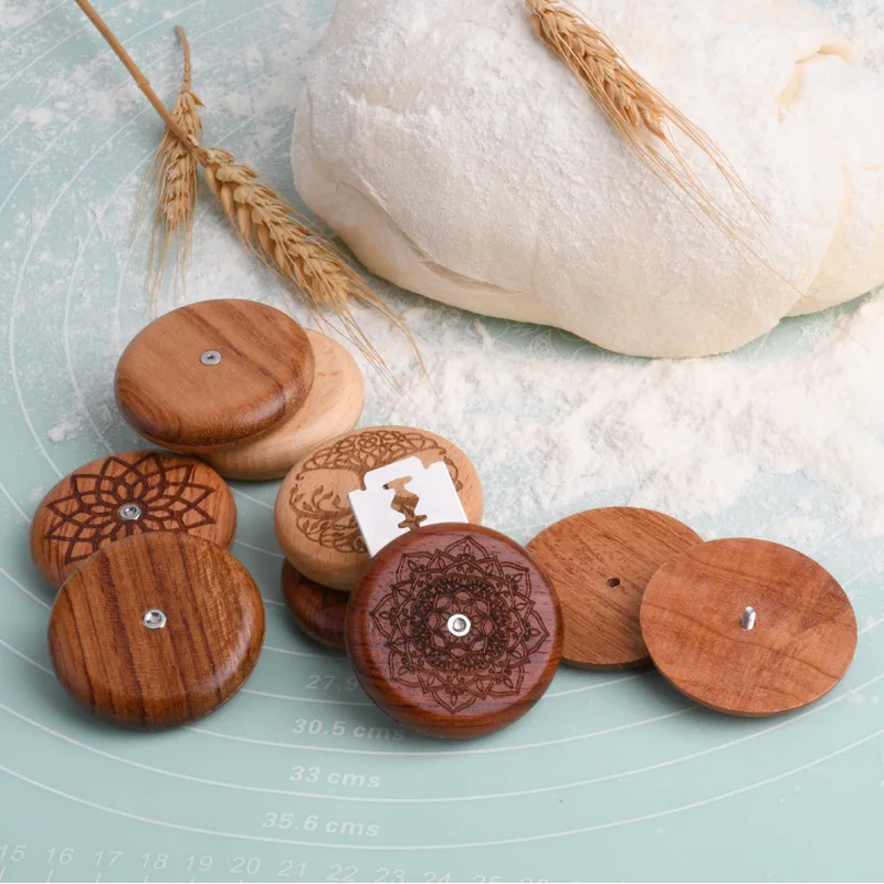 Mini wooden bread knife Razor belt storage bag Round bread lame dough DIY sourdough for scoring cutting tools baking tools