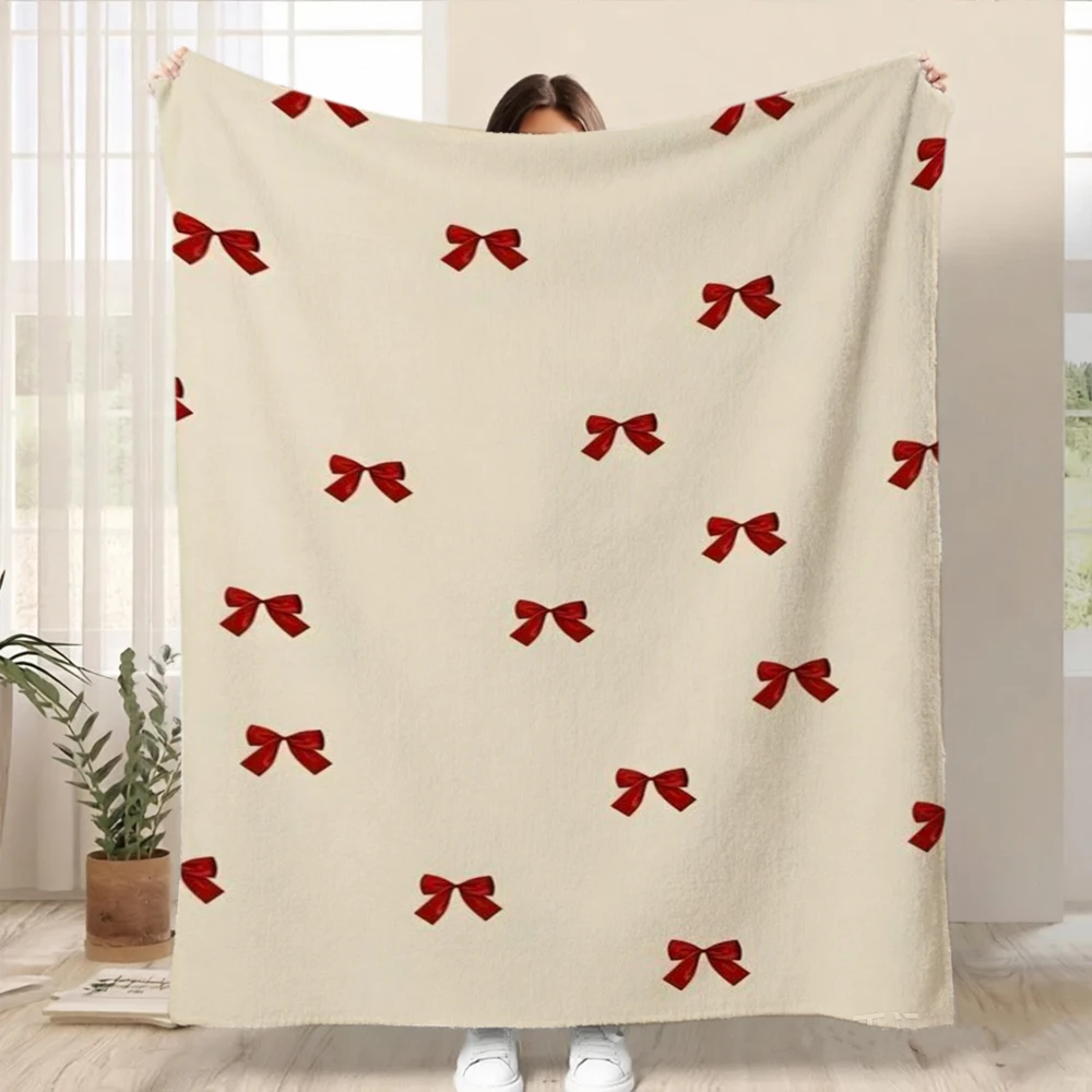 Classic Ribbon Motif Cozy Bed Blanket Versatile Home Decor Gift Idea For Gym Dance Studio Lounge Room